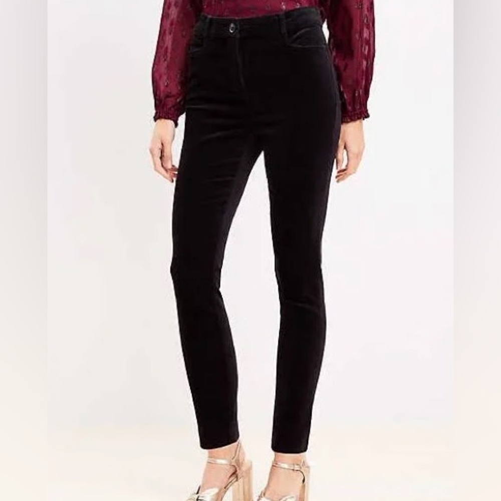 Loft petite skinny pants in velvet